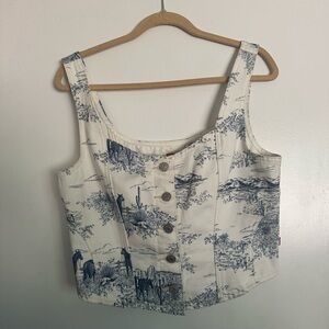 Levi's Scenic Print Tank Top in Blue and White